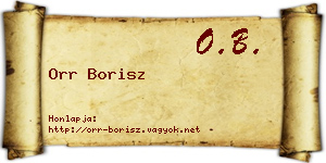 Orr Borisz névjegykártya